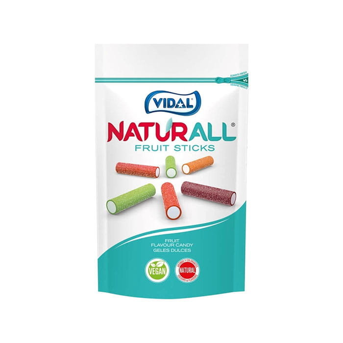 VIDAL KWAŚNE ŻELKI NATURALL FRUIT STICKS 180G