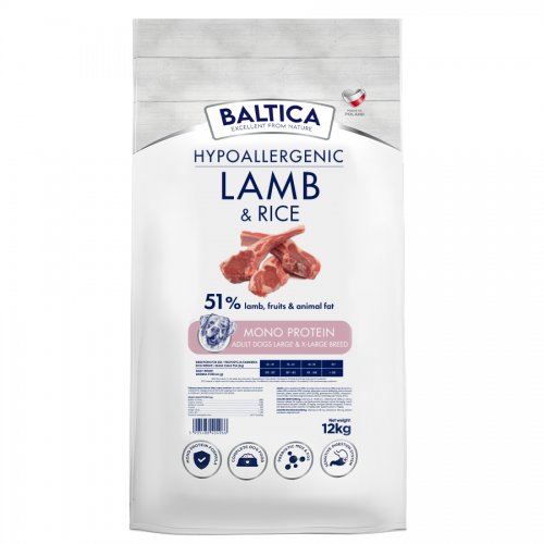 BALTICA KARMA L/ XL JAGNIĘCINĄ LAMB RYŻEM DUZYCH 12kg