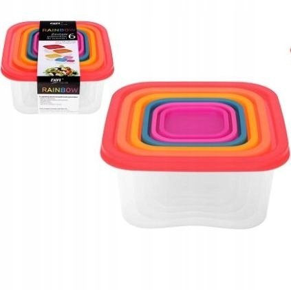 Zestaw 6 pojemników do żywności RAINBOW RAVI 2061