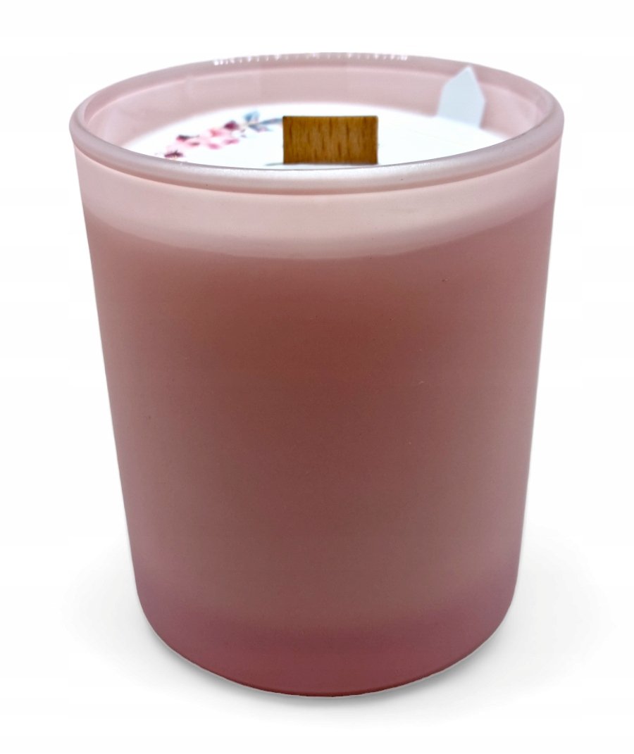 Świeca Sojowa Ręcznie wykonana różowy mat Handmade 230 ml Kawa