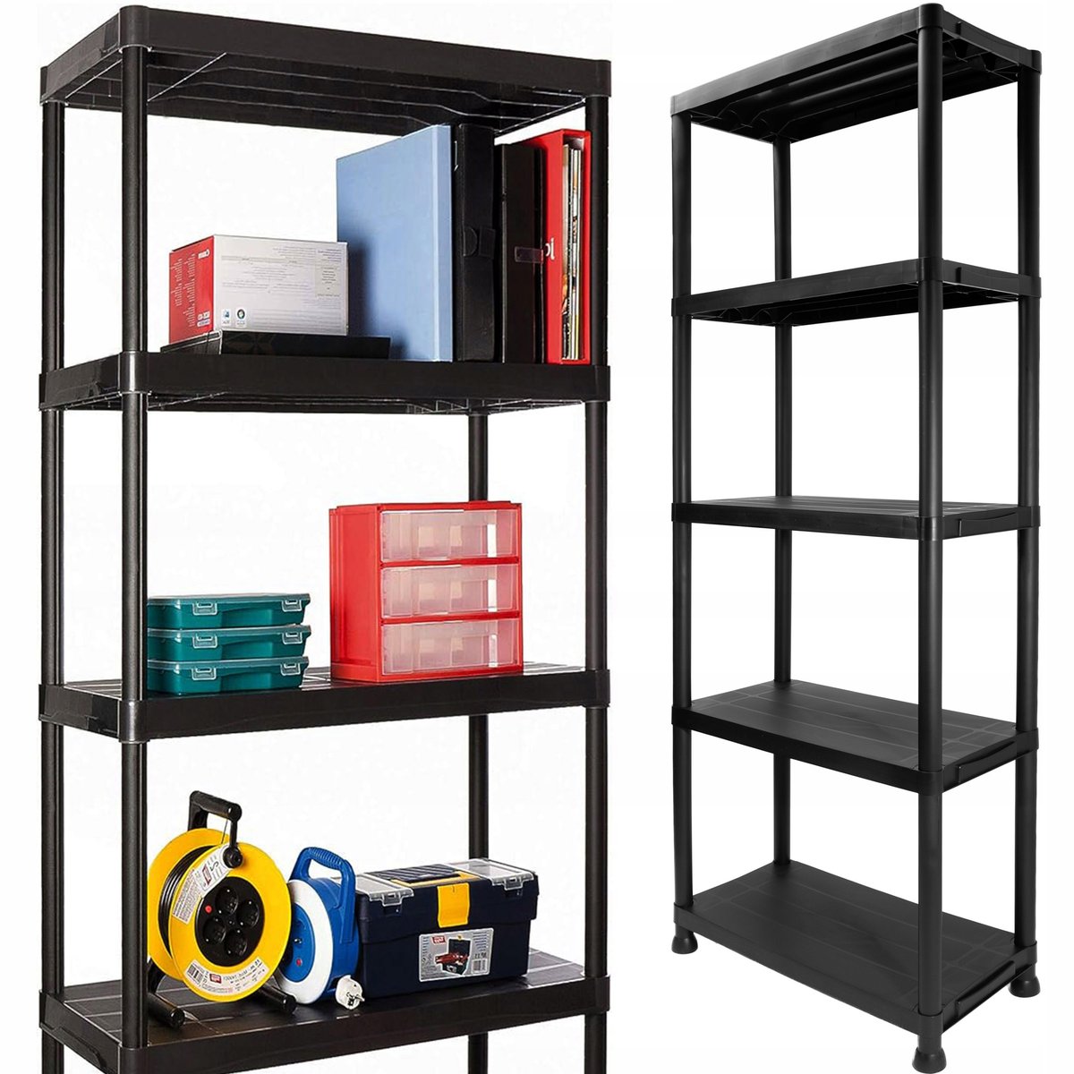 Regał Magazynowy Plastikowy Garażowy Warsztatowy Mocny 5 Półek 125 Kg 171cm