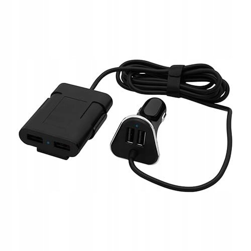 Ładowarka samochodowa 2 x USB przód + 2 x USB tył