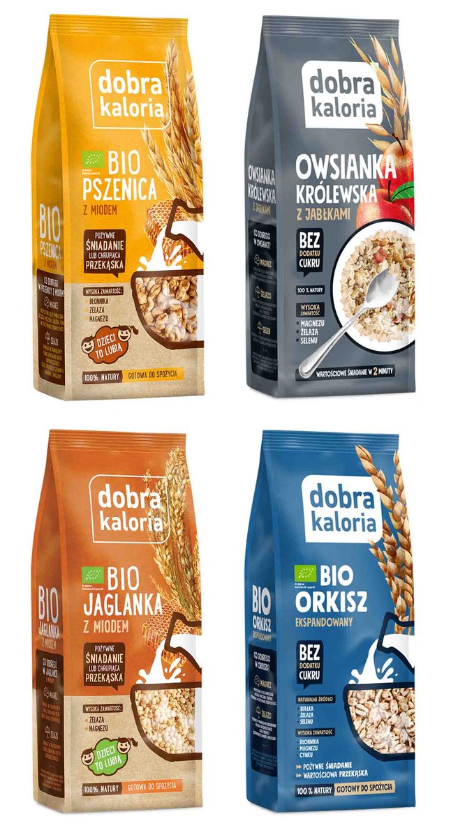 Dobra Kaloria Zestaw Śniadaniowy Fit Zdrowa Przekąska BIO Mix Smaków 4szt