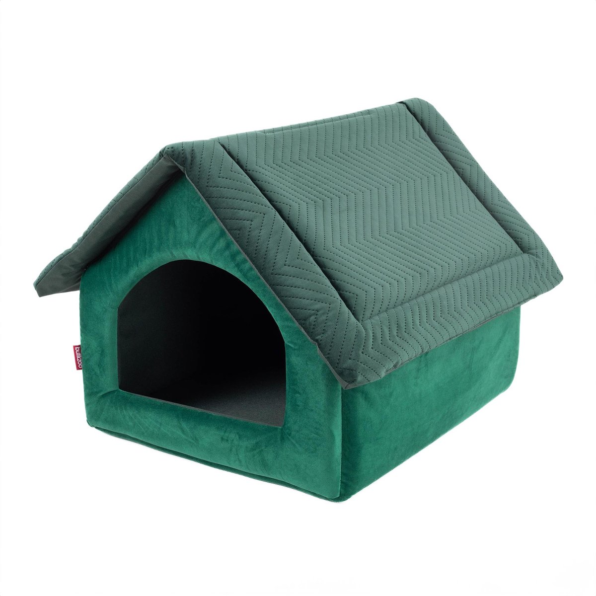 MATERIAŁOWY DOMEK BUDA LEGOWISKO DLA PSA ZIELONY VELVET R.2