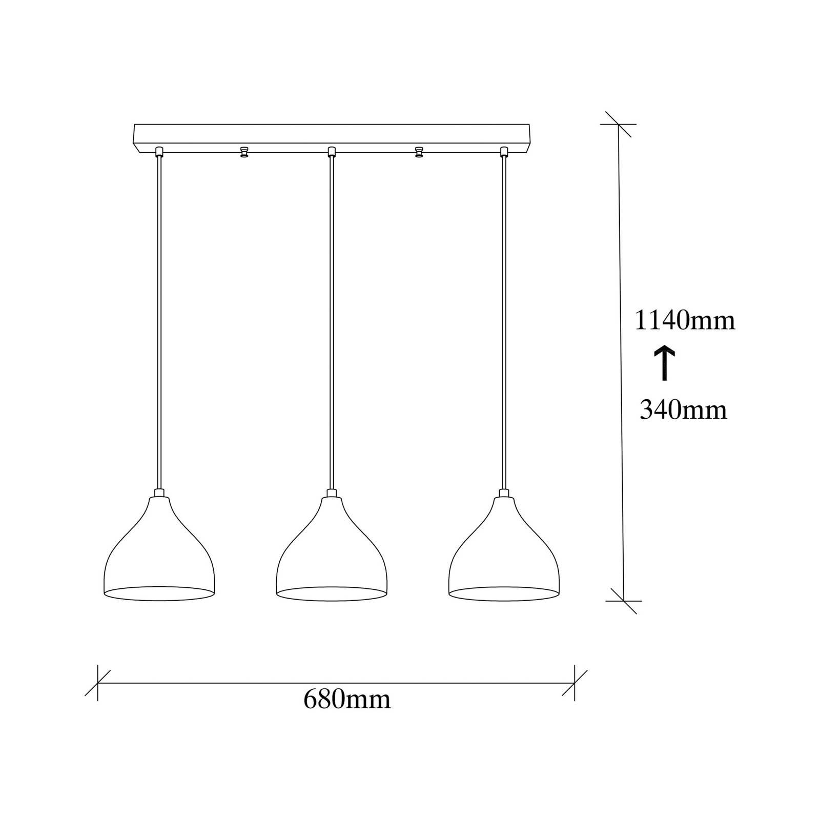 Opviq Żyrandol Tattoo 6211 3-pkt. liniowy czarny/złoty