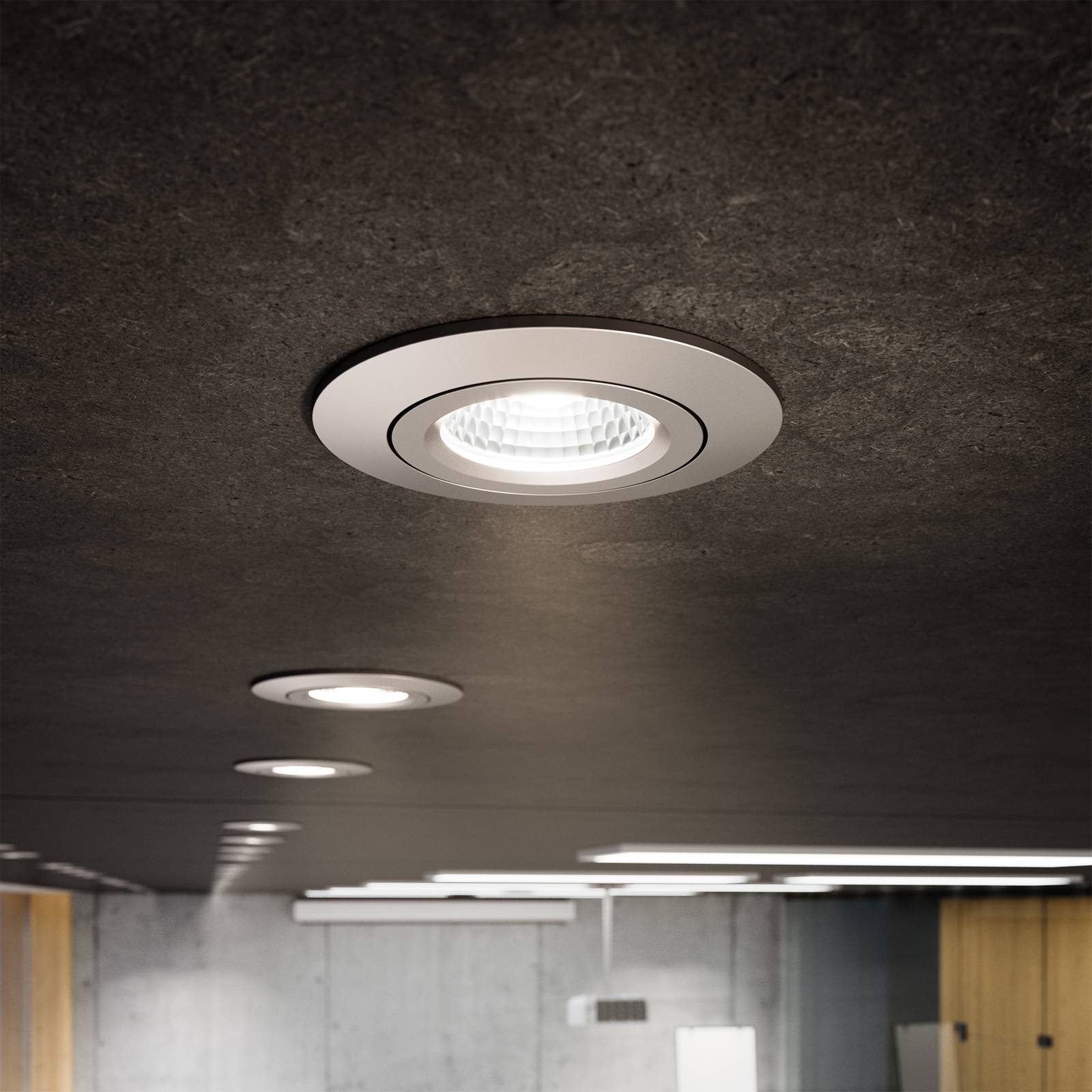 Sigor Wpuszczany spot sufitowy LED Diled, Ø 8,5 cm, 10 W, 3000 K, stalowy