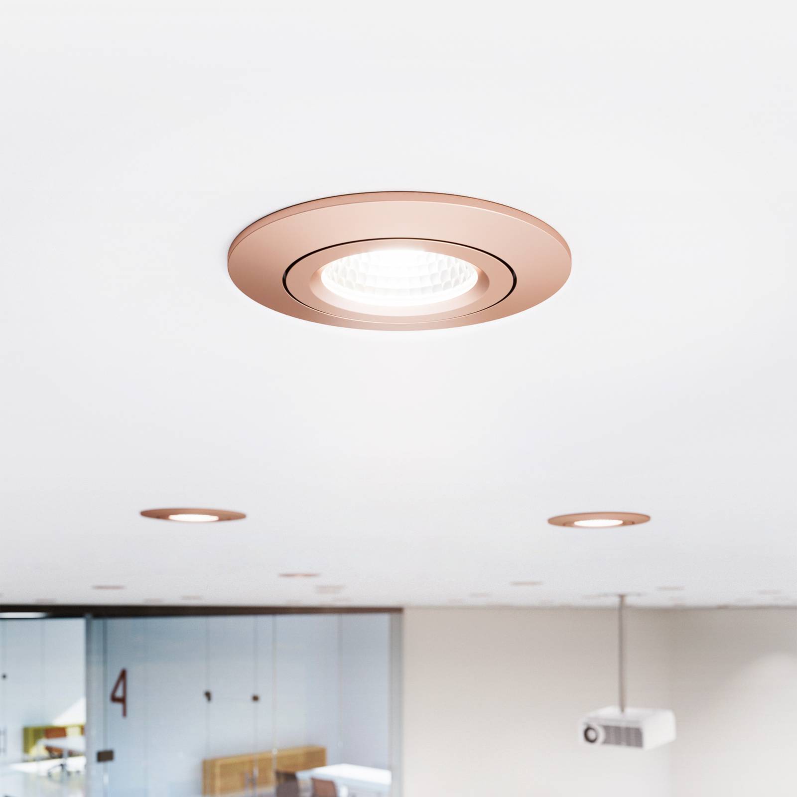 Sigor Wpuszczany spot sufitowy LED Diled, Ø 8,5 cm, 6 W, 3000 K, różowy