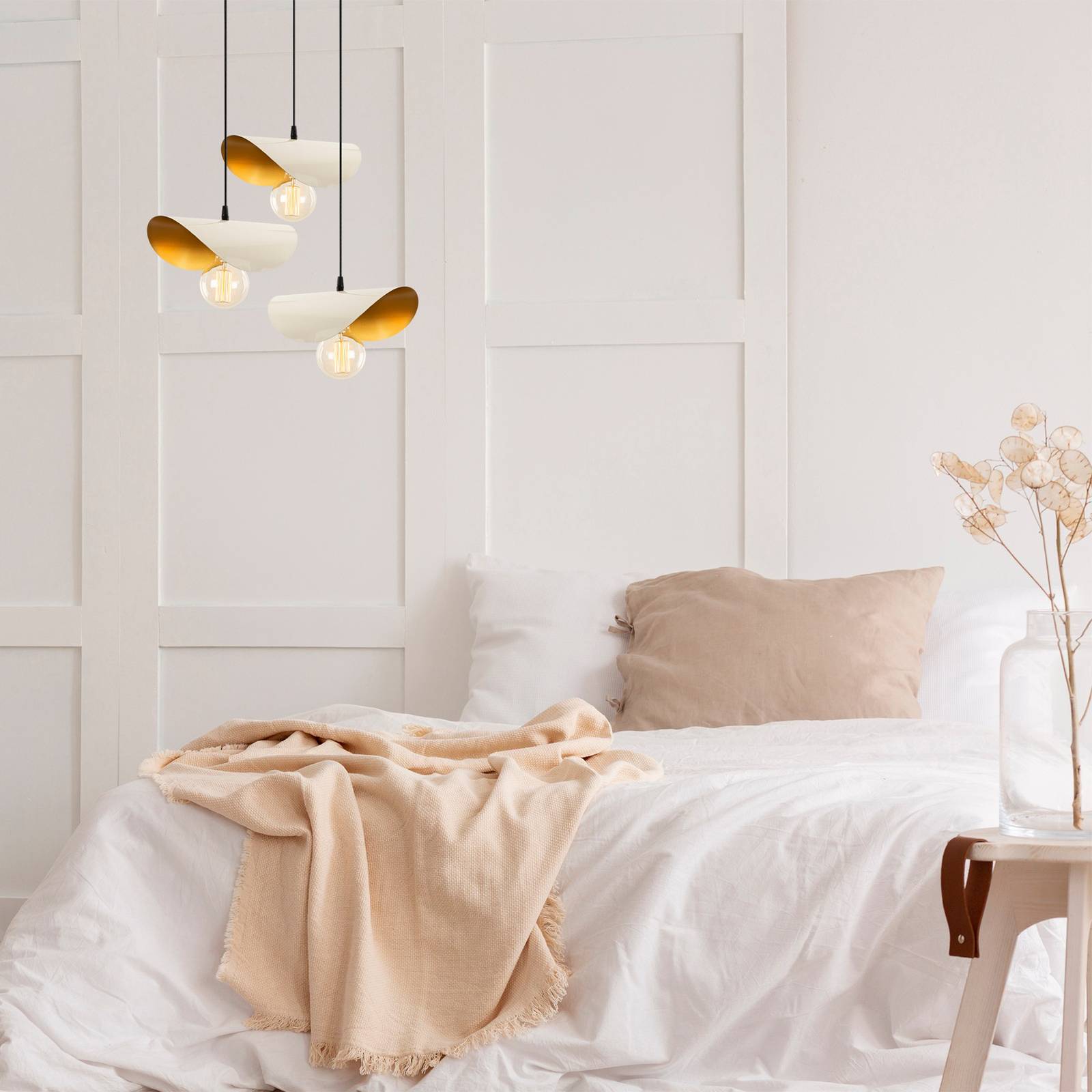 Opviq Żyrandol Sivani MR-964 3-pkt. okrągły biały/złoty