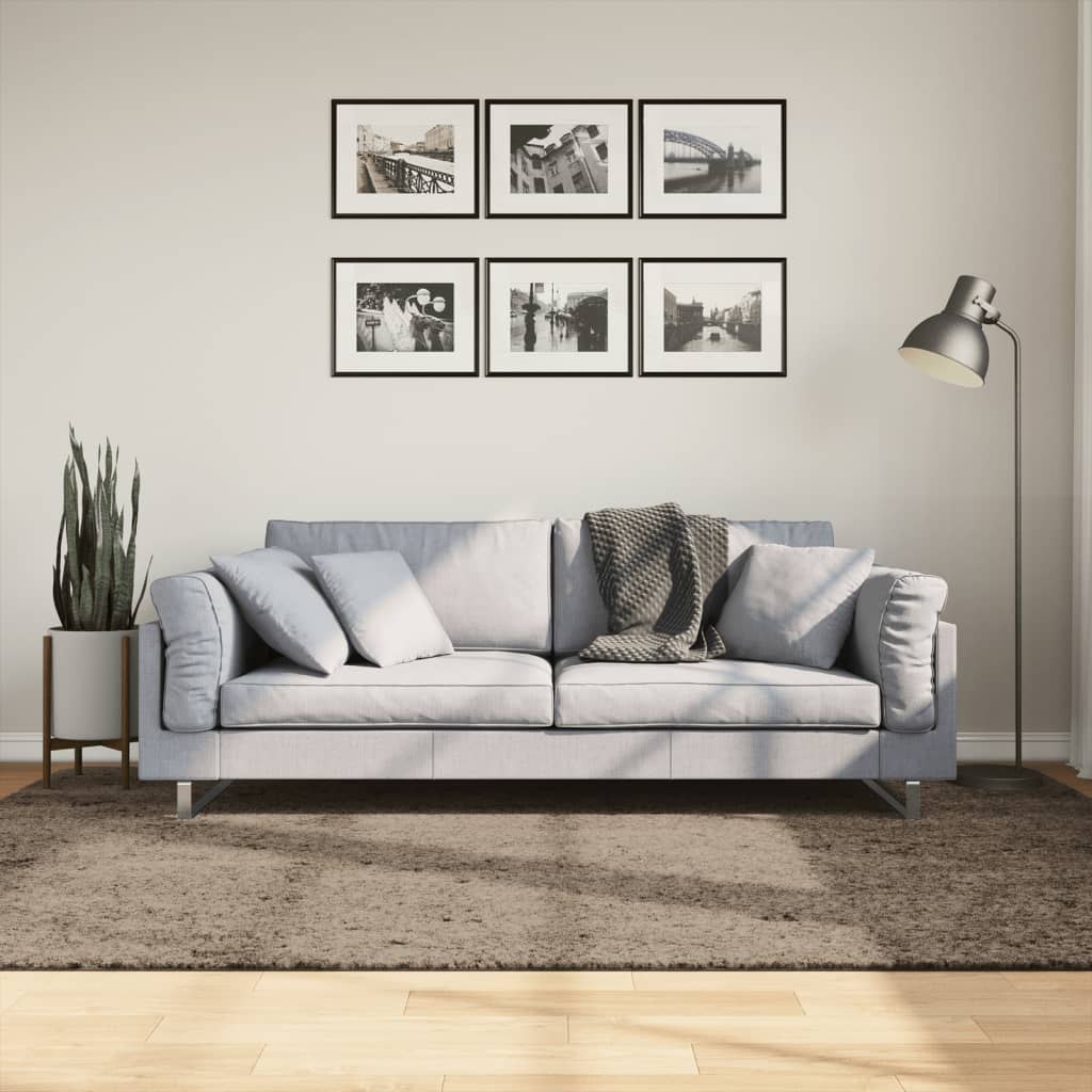 Dywan z długim runem, połyskujący, szary, 160x230 cm