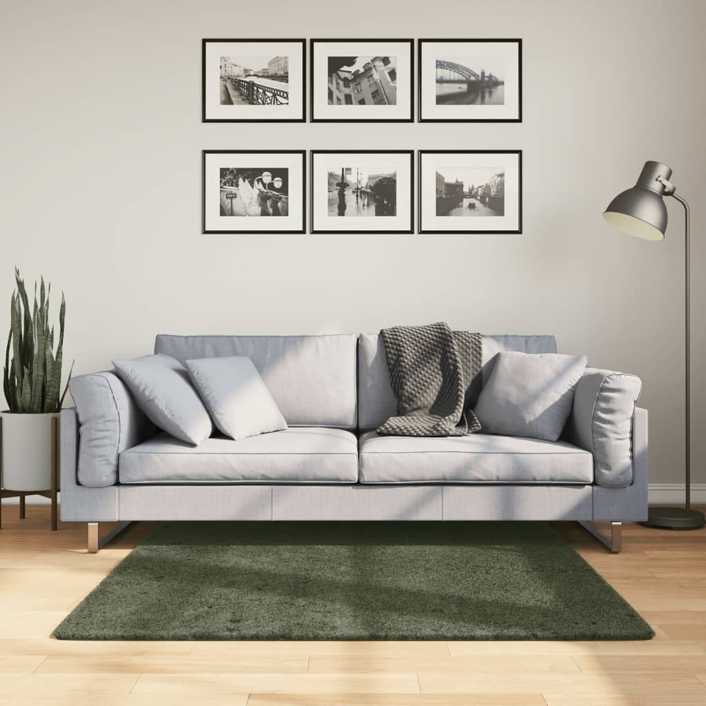 Dywan z krótkim włosiem, zielony, 120x120 cm