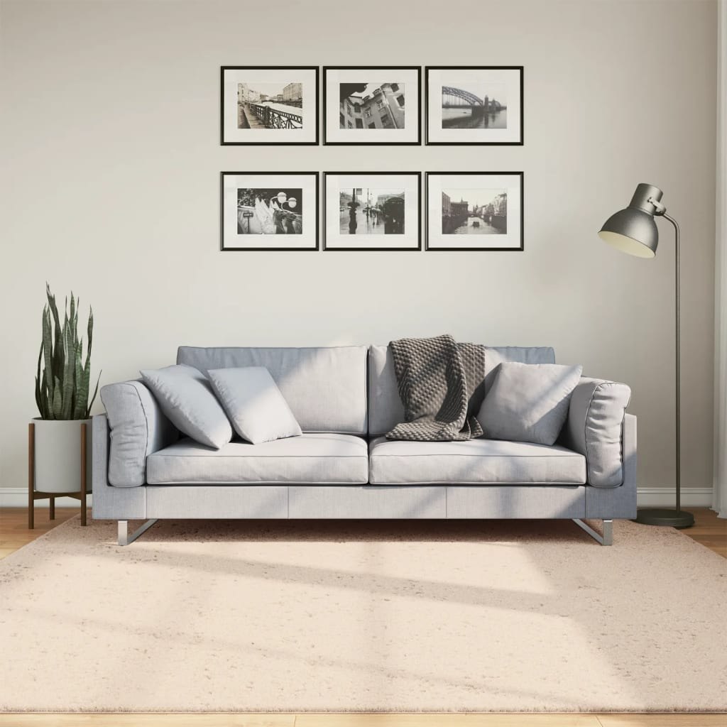 Dywan z krótkim włosiem, beżowy, 200x200 cm