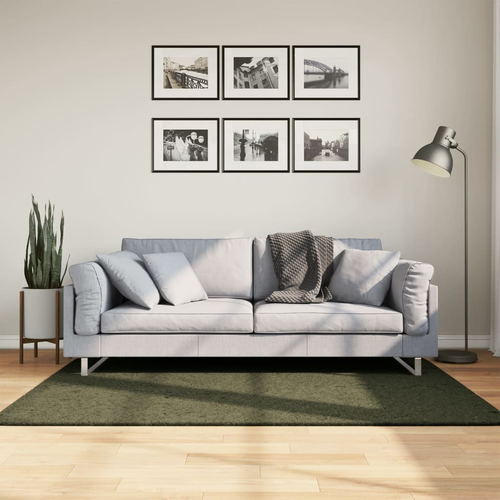 Dywan z krótkim włosiem, zielony, 120x170 cm