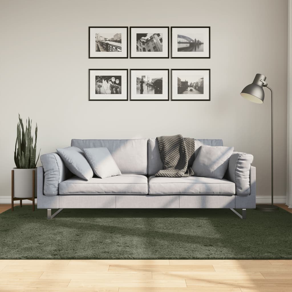 Dywan z krótkim włosiem, zielony, 160x230 cm