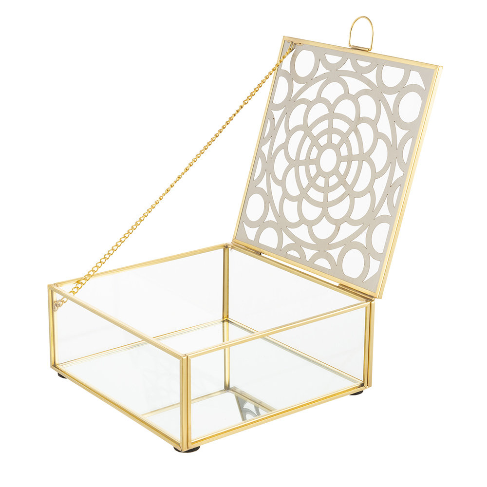 Golden Honey Szkatułka Szklana 14X14 Cm