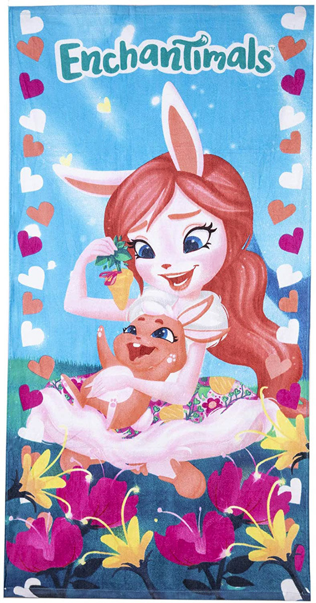 Enchantimals ręcznik kąpielowy plażowy Bree Bunny i Twist