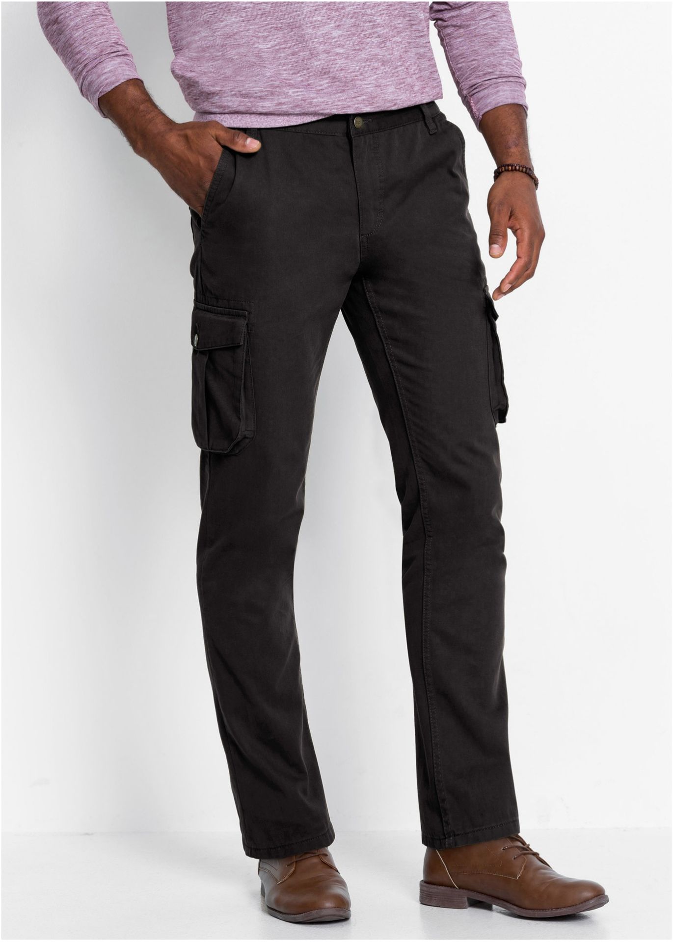 Spodnie bojówki Regular Fit Straight w specjalnym wygodnym fasonie - bonprix