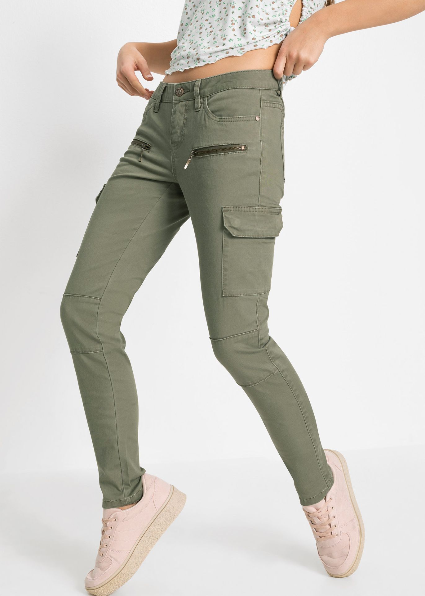 Spodnie bojówki Skinny - bonprix