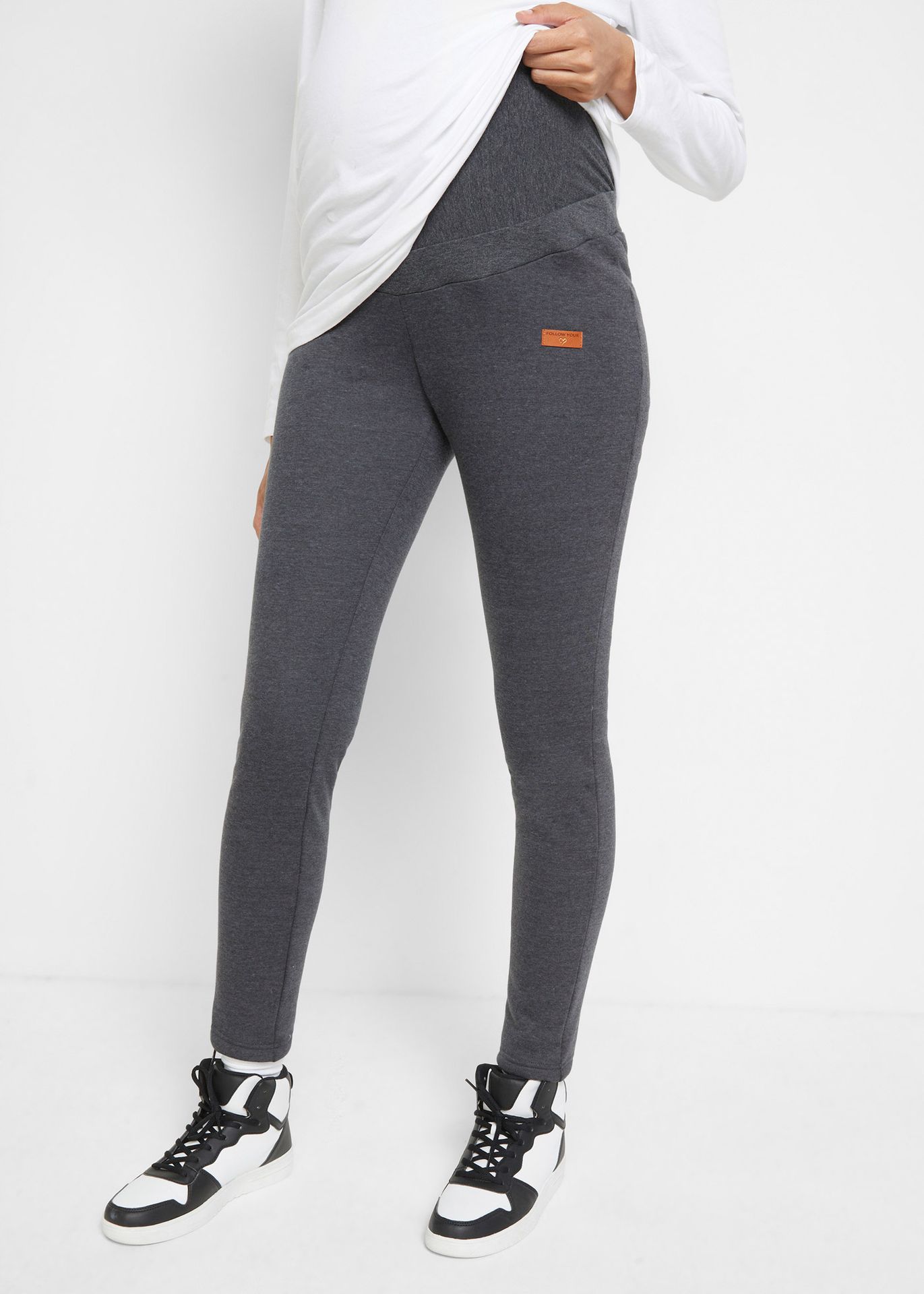 Legginsy ciążowe na podszewce z polaru baranka - bonprix