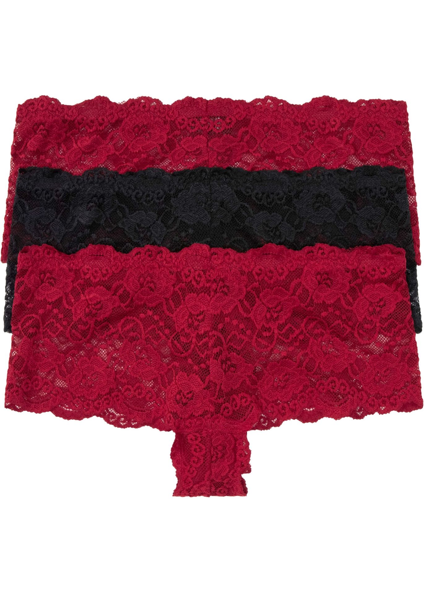 Figi panty z koronką 2 +1 (3 pary) - bonprix