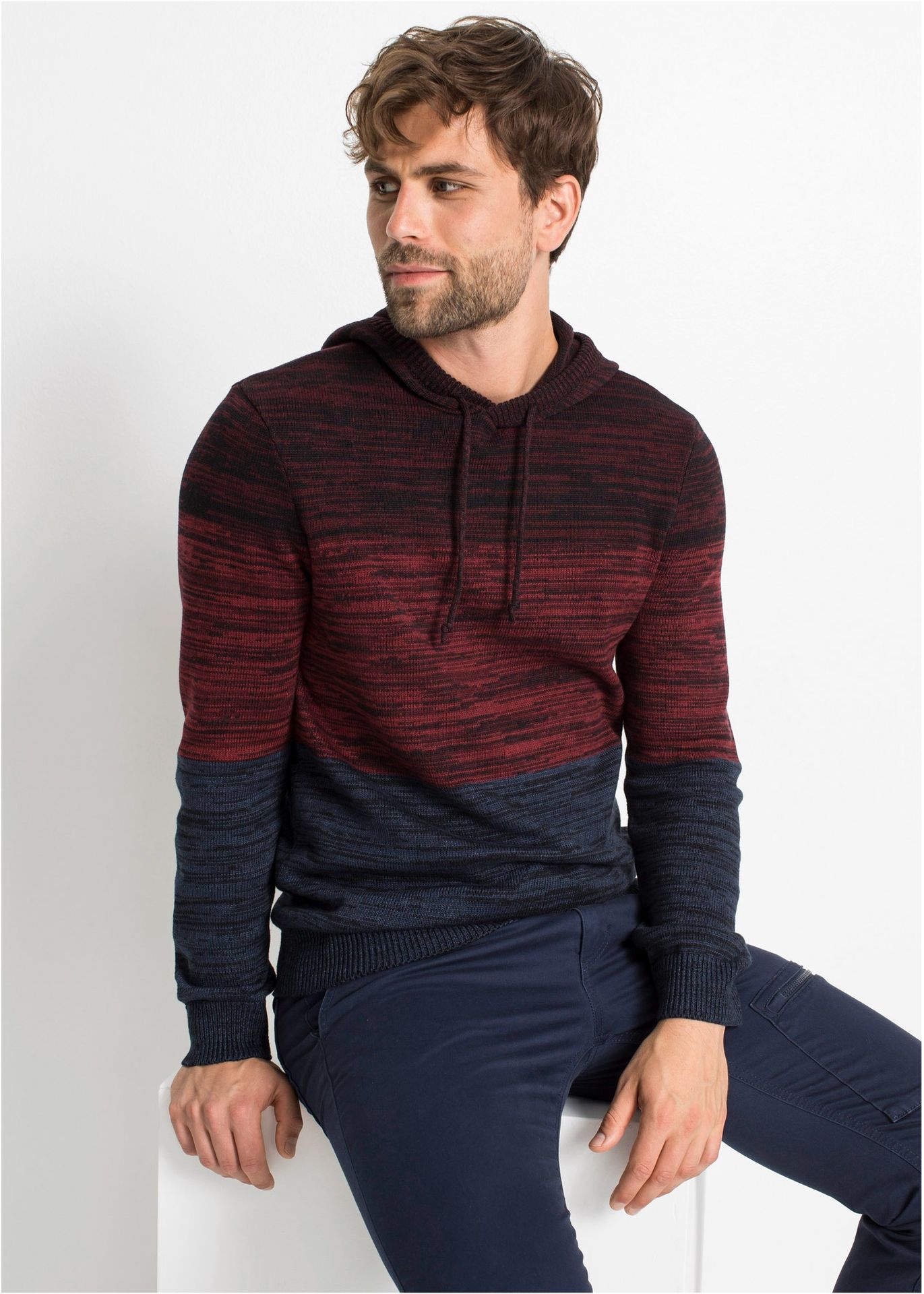 Sweter z kapturem - bonprix