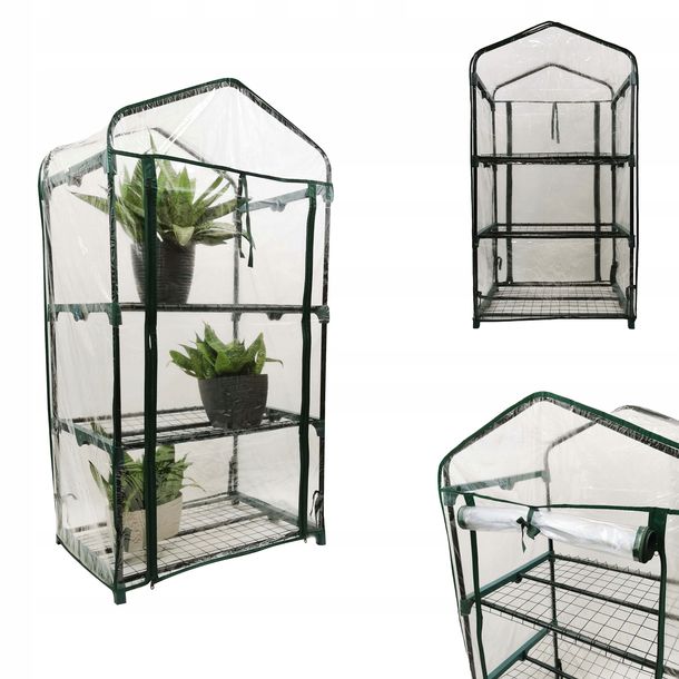 Mini Szklarnia Ogrodowa Na Balkon Regał Balkonowy Foliowy Foliak 3 Półki
