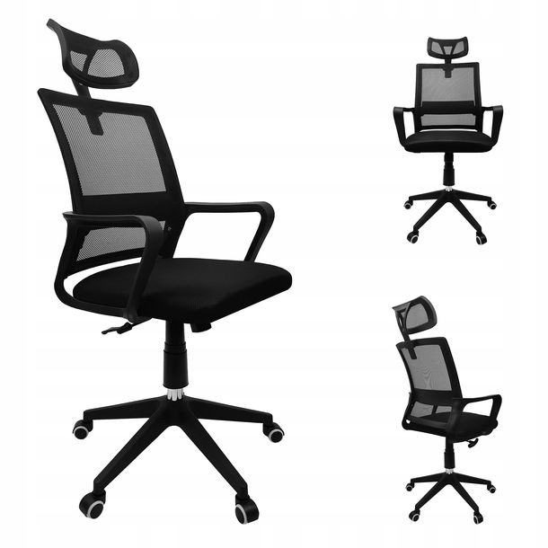 Fotel Biurowy Ergonomiczny Regulowany Krzesło Komputerowe Obrotowe Kb100