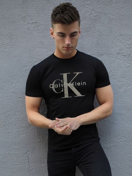 Koszulka Męska Calvin Klein Bawełna Czarna CK dla niego ROZMIAR S