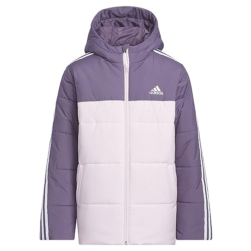 adidas Dziewczęca zimowa kurtka średniej wagi, cień fioletowy, Cień fioletowy, 4-5 lat