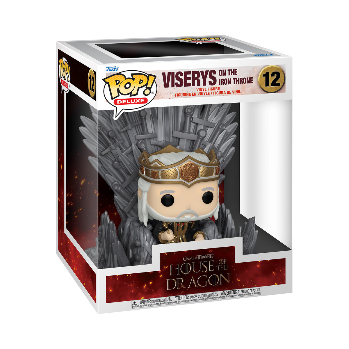 Funko POP! Deluxe, figurka kolekcjonerska, House of Dragon, Viserys on Throne, 12