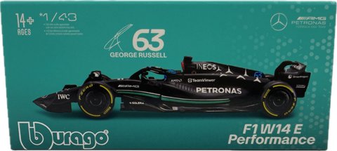 Bolid F1 Mercedes W14 Russel #63 KASK BBurago 1:43