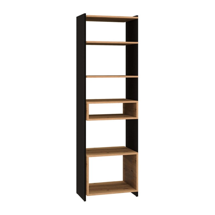 Regał loftowy TRIS 02 Dąb artisan + czarny