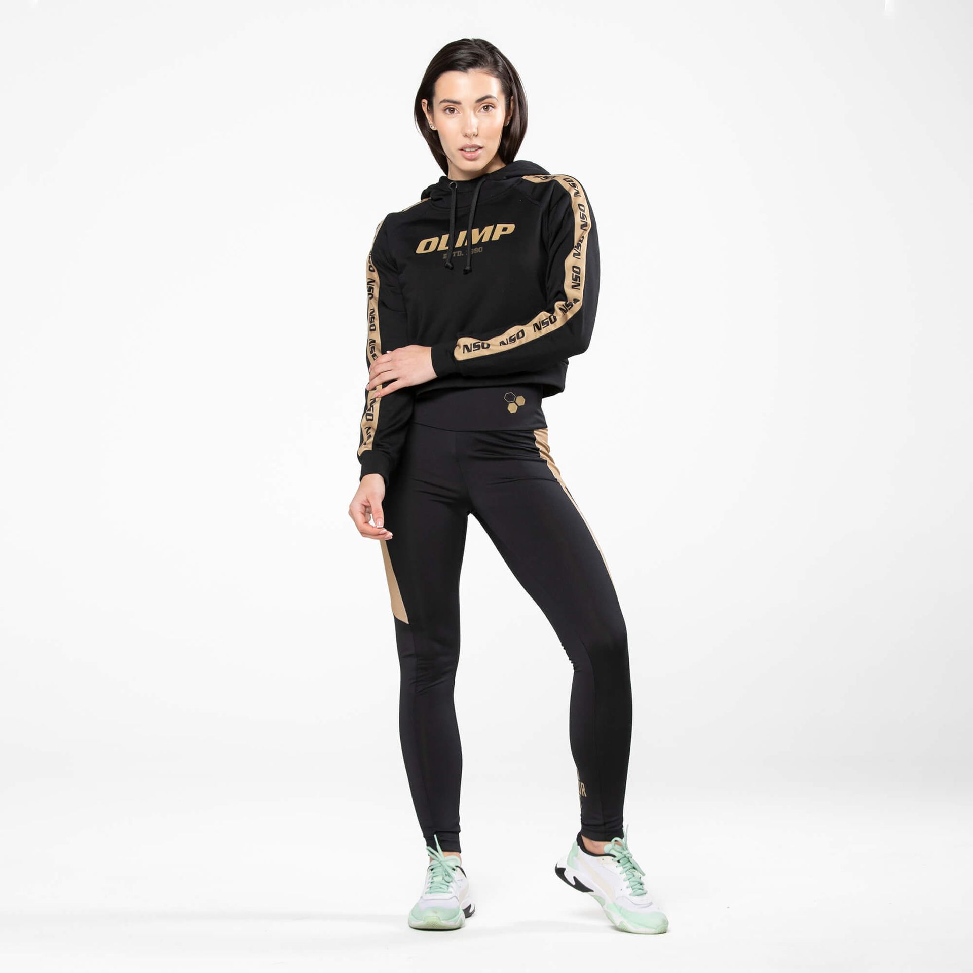Damska bluza sportowa z kapturem Olimp - WMS Tracksuit Top Gold Series-S