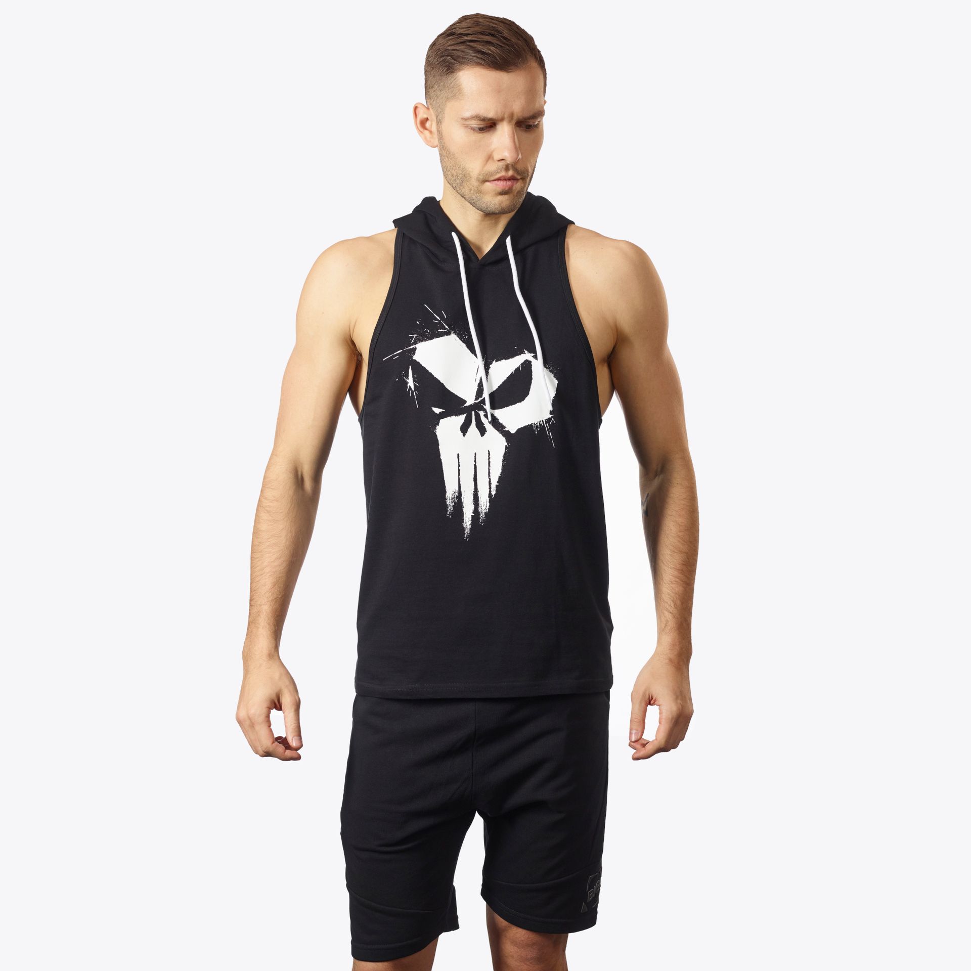 Męska koszulka treningowa z kapturem Olimp - Men's Hoodie Stringer Classic Skull-XL