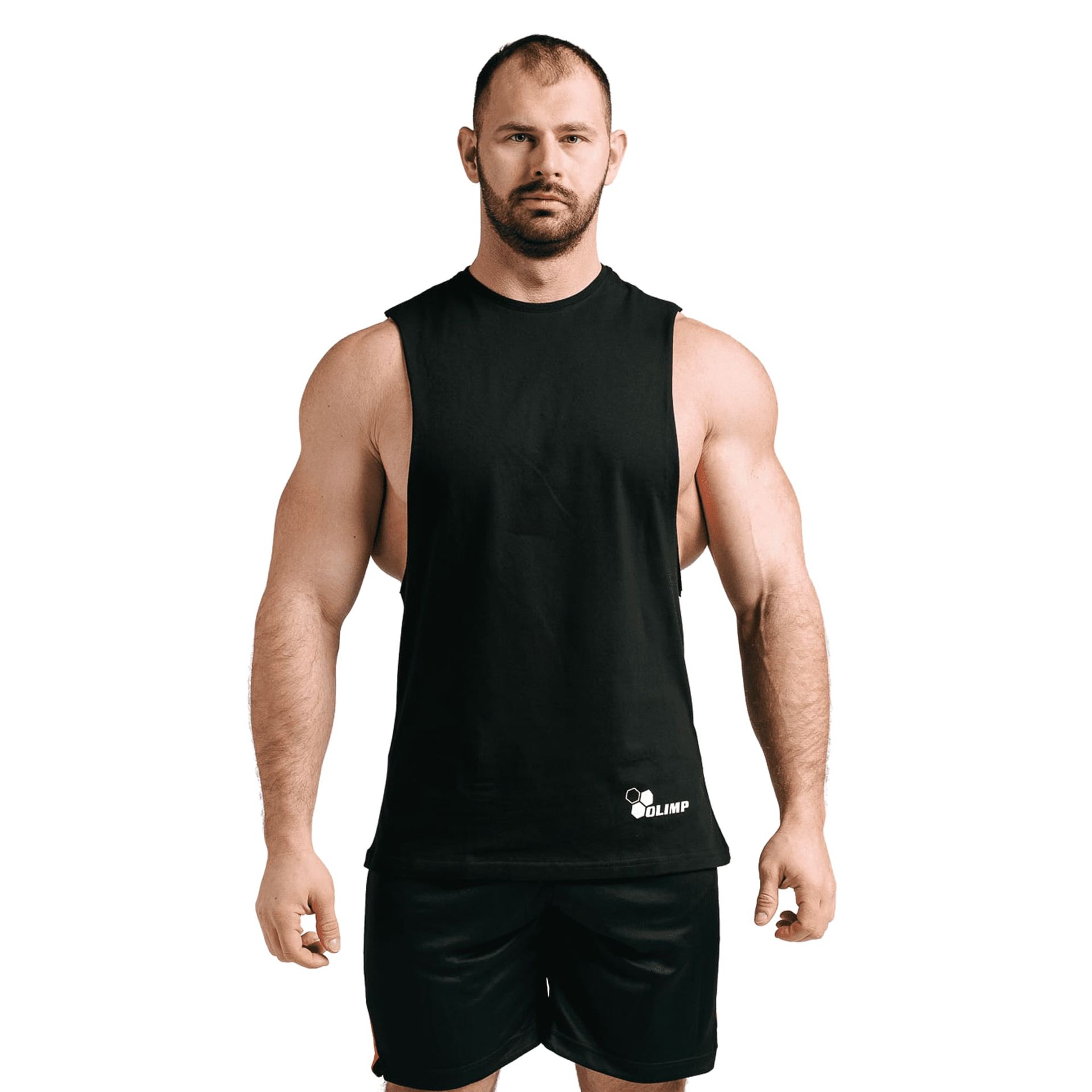 Męska koszulka treningowa Olimp - Men Sleeveless Basic czarna-3XL