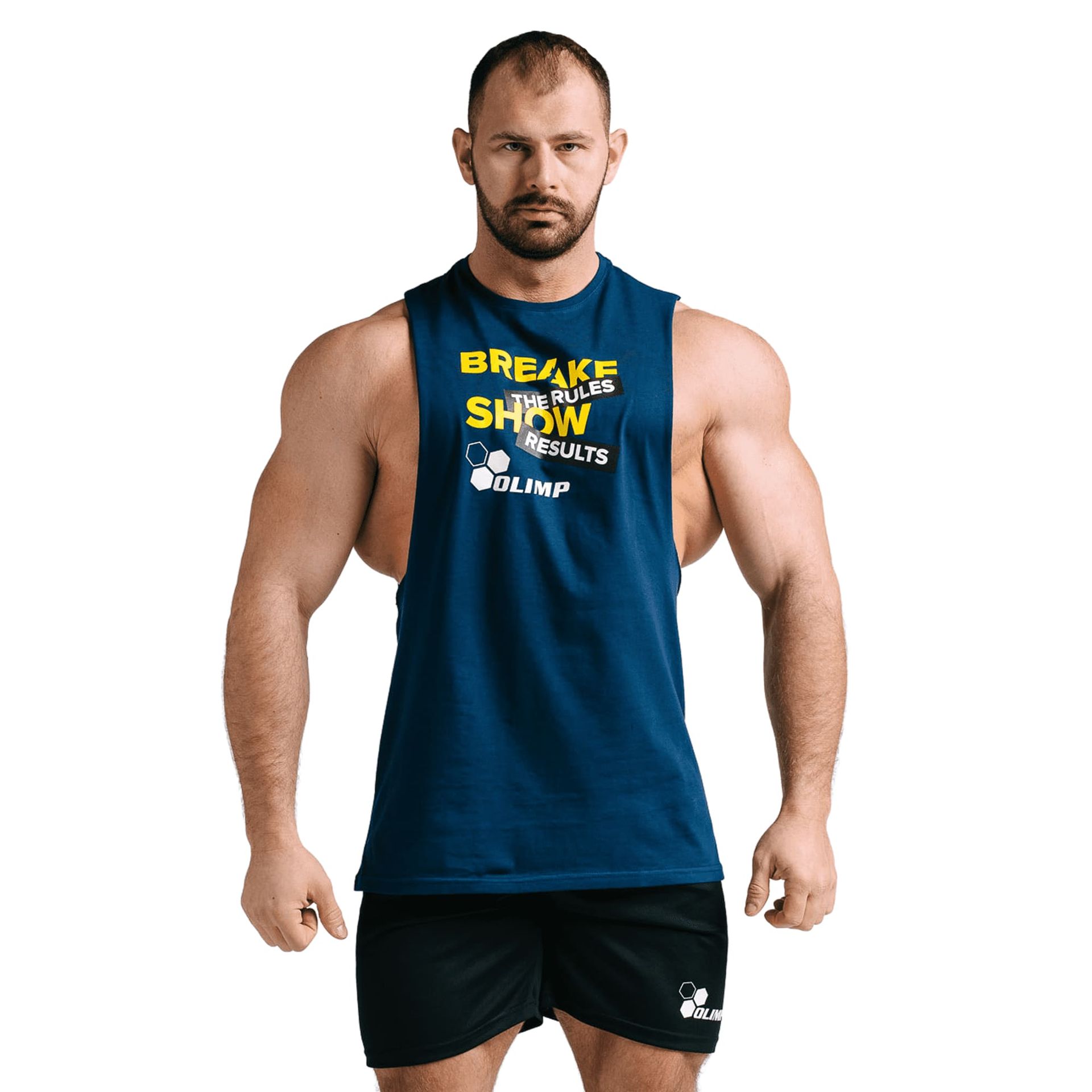 Męska koszulka treningowa Olimp - Men Sleeveless Rules navy-XL