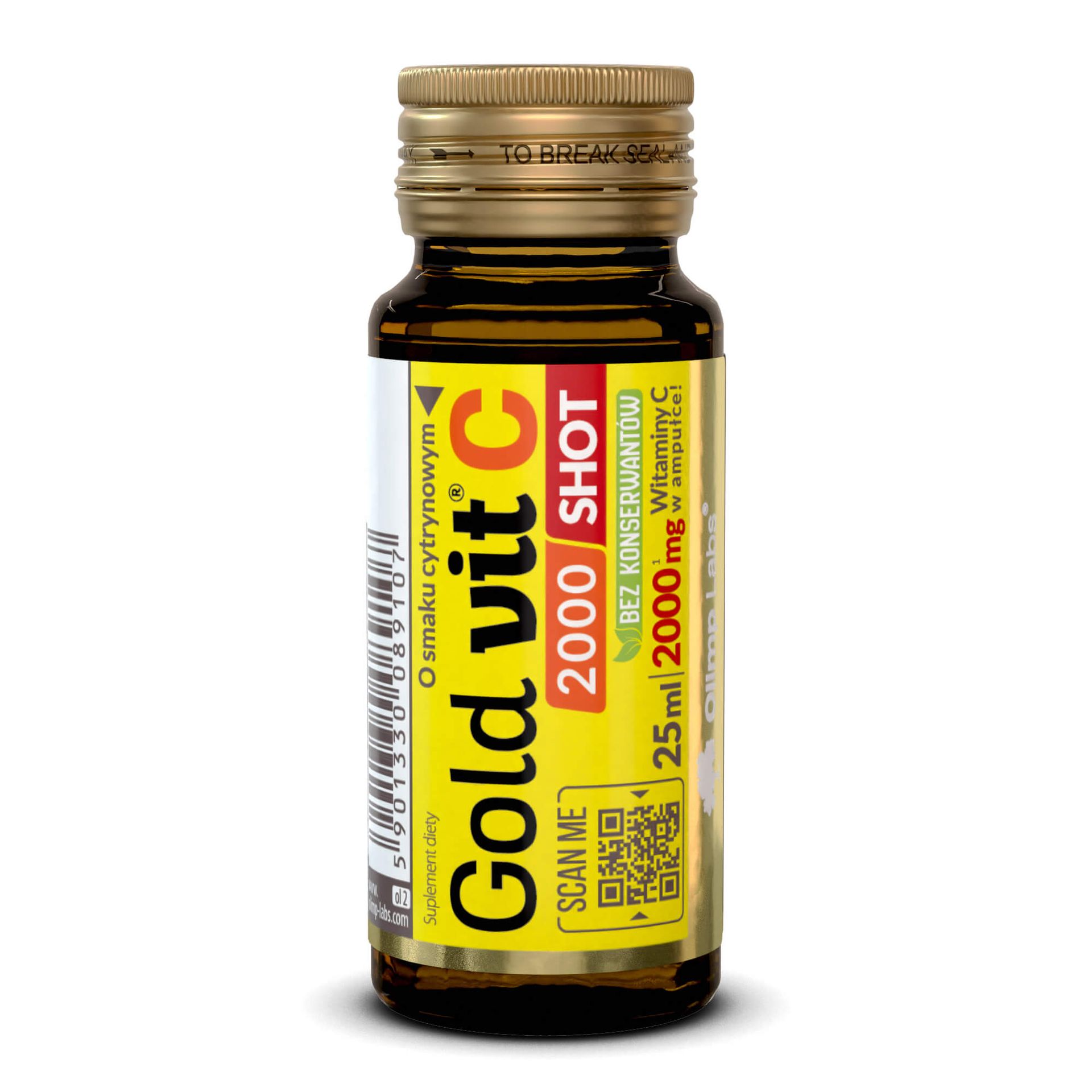 Olimp Gold-Vit C 2000 Shot - 25 ml Ampułka szklana-lemon