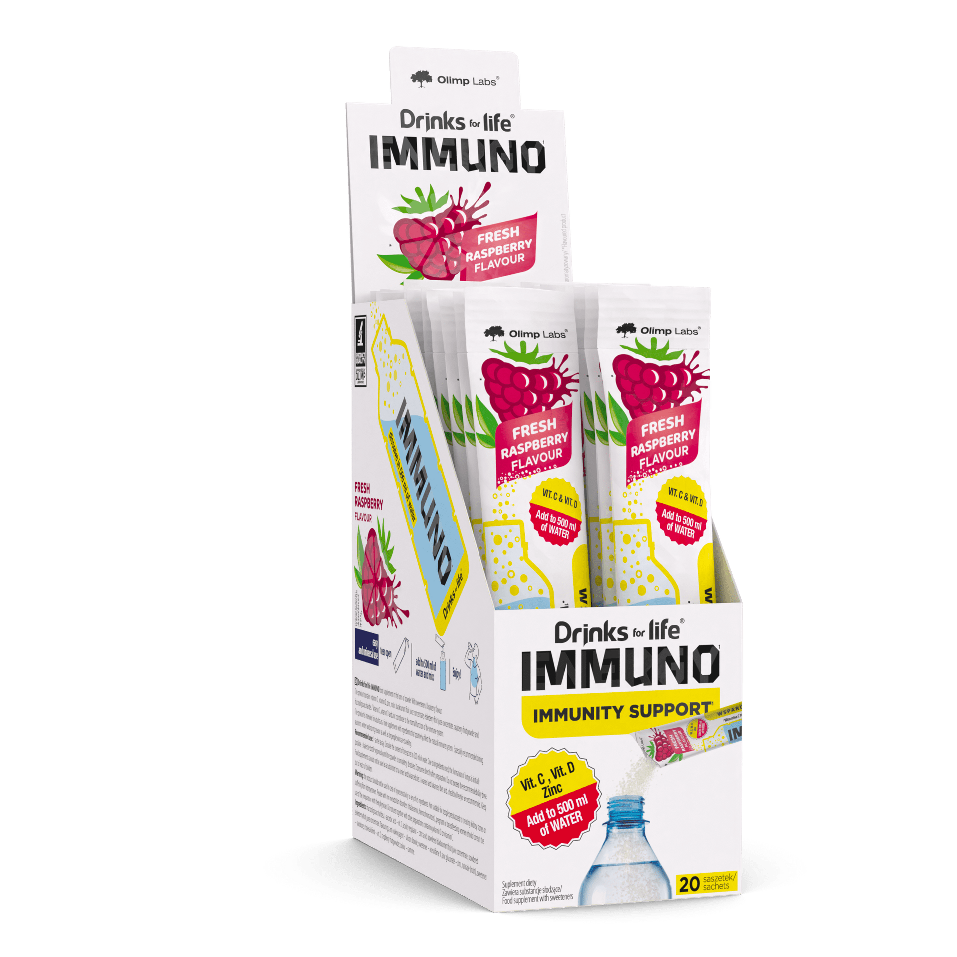 Фото - Вітаміни й мінерали Olimp Drinks for life® IMMUNO - 20 x 9 g Malina 