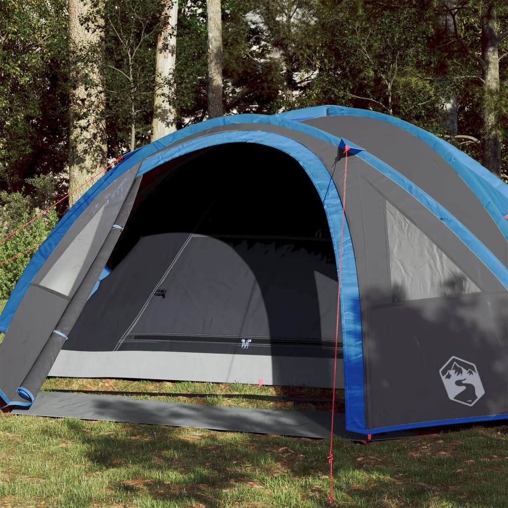 vidaXL Namiot kempingowy, 4-os., niebieski, 300x250x132 cm, tafta 185T