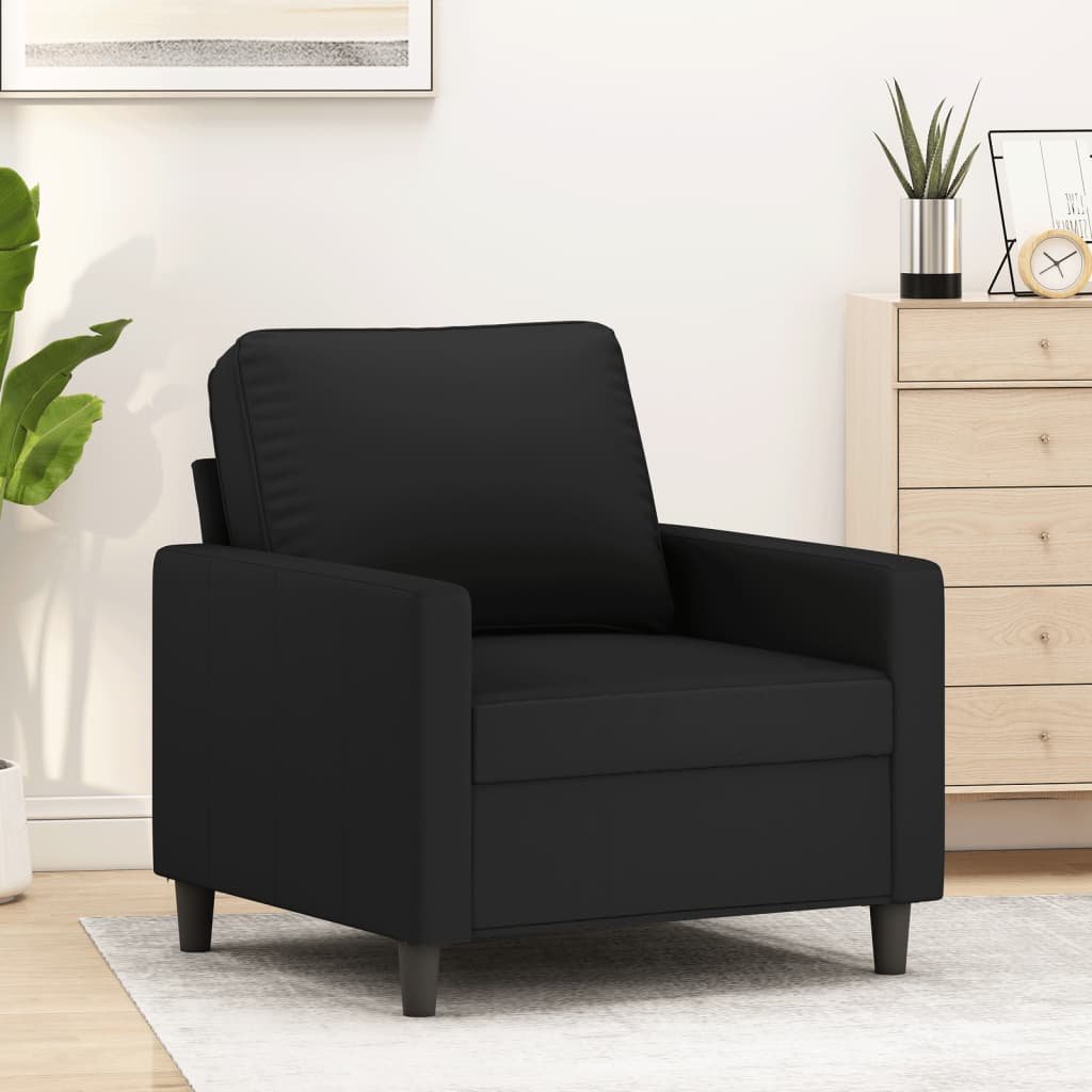 vidaXL Fotel, czarny, 60 cm, obity aksamitem