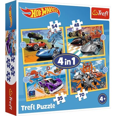 Puzzle 4w1 Pojazdy Hot Wheels TREFL