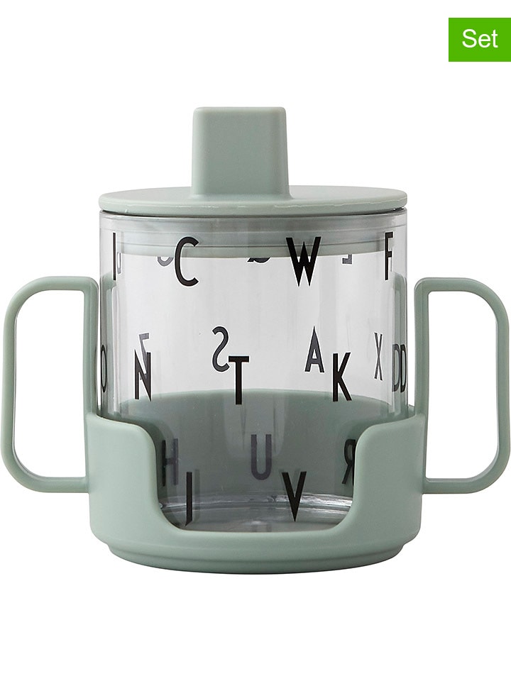 Design Letters 3-częściowy zestaw "Grow with your cup" w kolorze zielonym - 220 ml