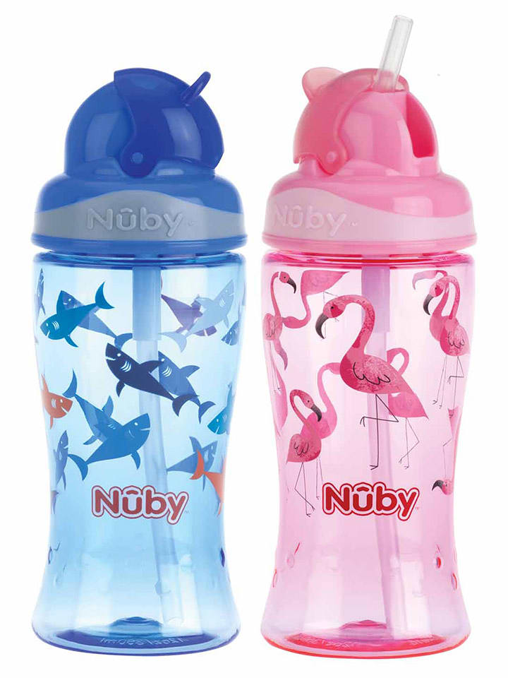 Nuby Szczelna butelka ze słomką (produkt niespodzianka) - 360 ml - 12 m+