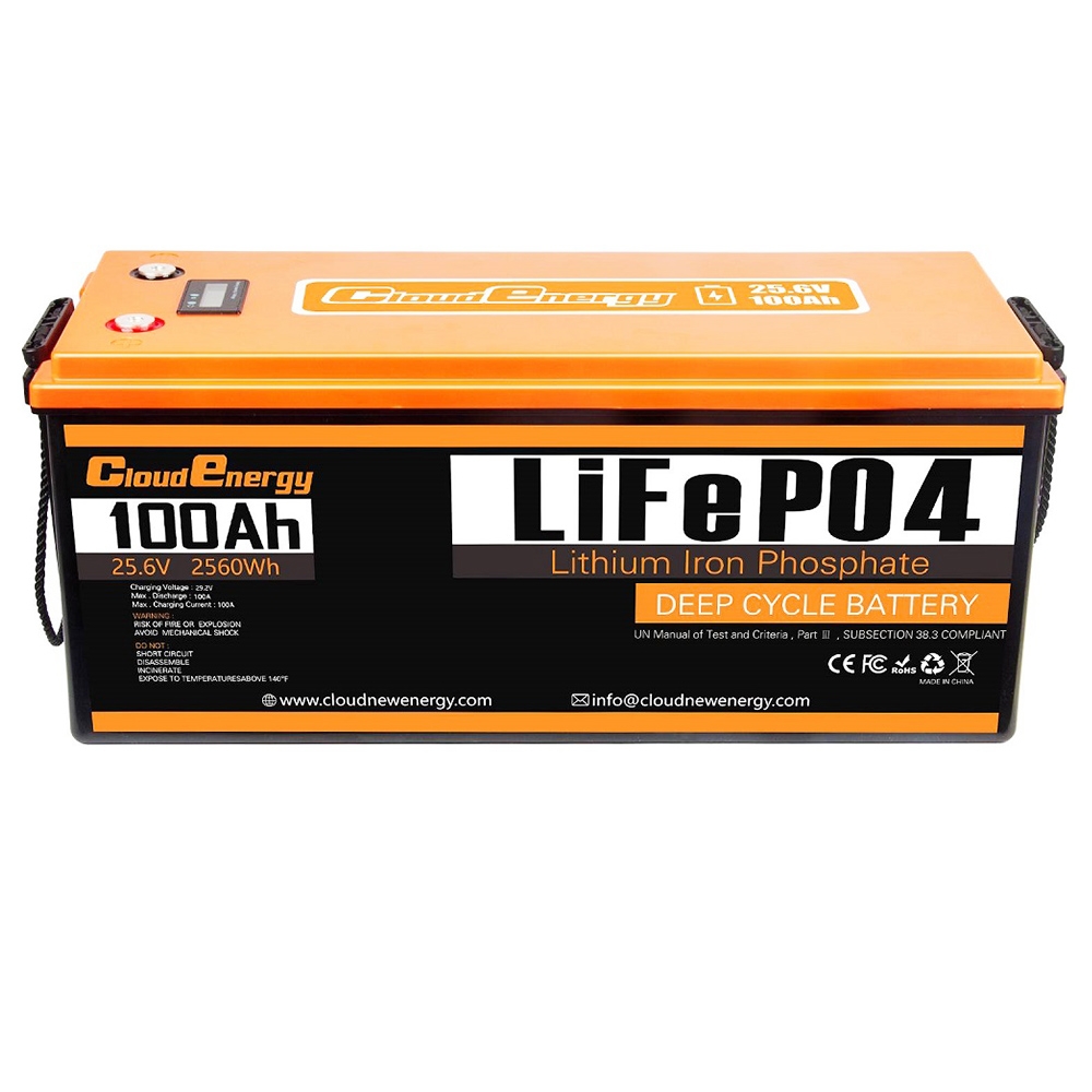 Akumulator LiFePO4 Cloudenergy 24V 100Ah, 2560Wh energii, ponad 6000 cykli, wbudowany BMS 100A