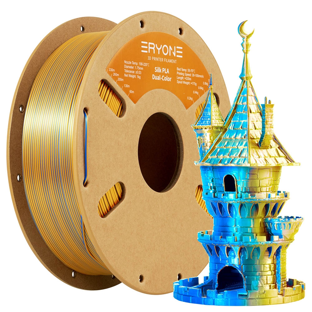 ERYONE Dual Color Silk PLA Filament 1kg - Gold