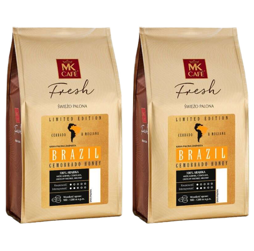 ZESTAW - Kawa ziarnista MK Cafe Fresh Brazil Cemorrado Honey 2x1kg