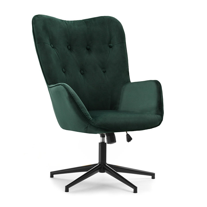 STYLOWY FOTEL DO SALONU TRINI ZIELONY Z FUNKCJAMI NA CZARNEJ NOD