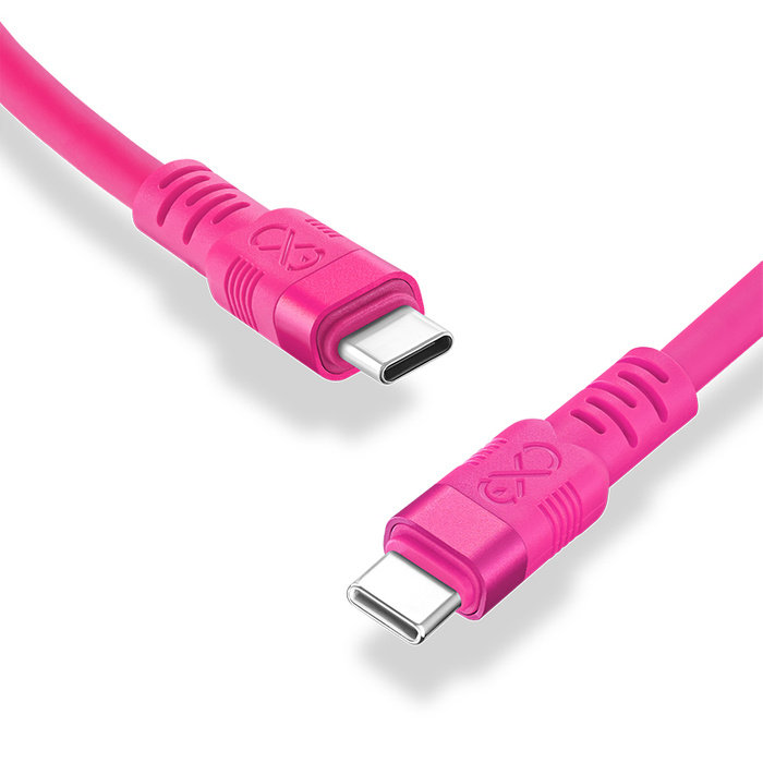 Kabel USBC-USBC eXc WHIPPY Pro 0.9m cukierkowy róż