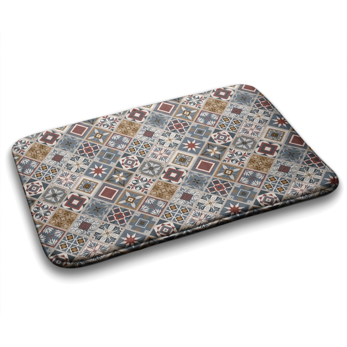 Dywanik Łazienkowy z Antypoślizgowym Spodem 75x45 cm - Wzory Geometryczne
