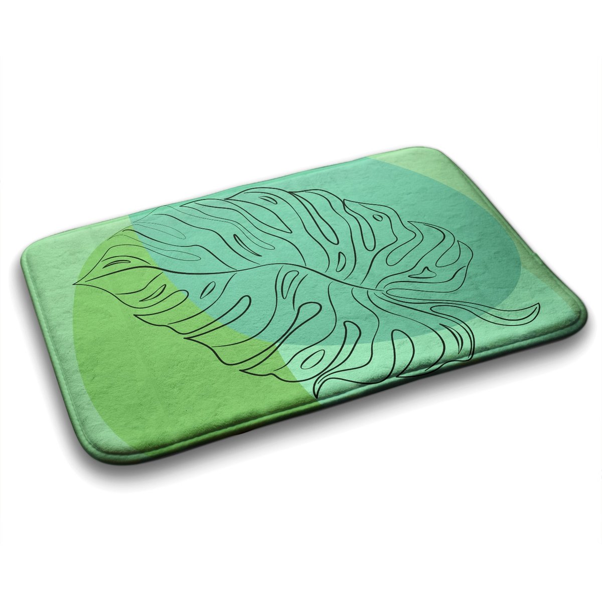 Dywanik Łazienkowy z Antypoślizgowym Spodem 75x45 cm - Monstera Liście