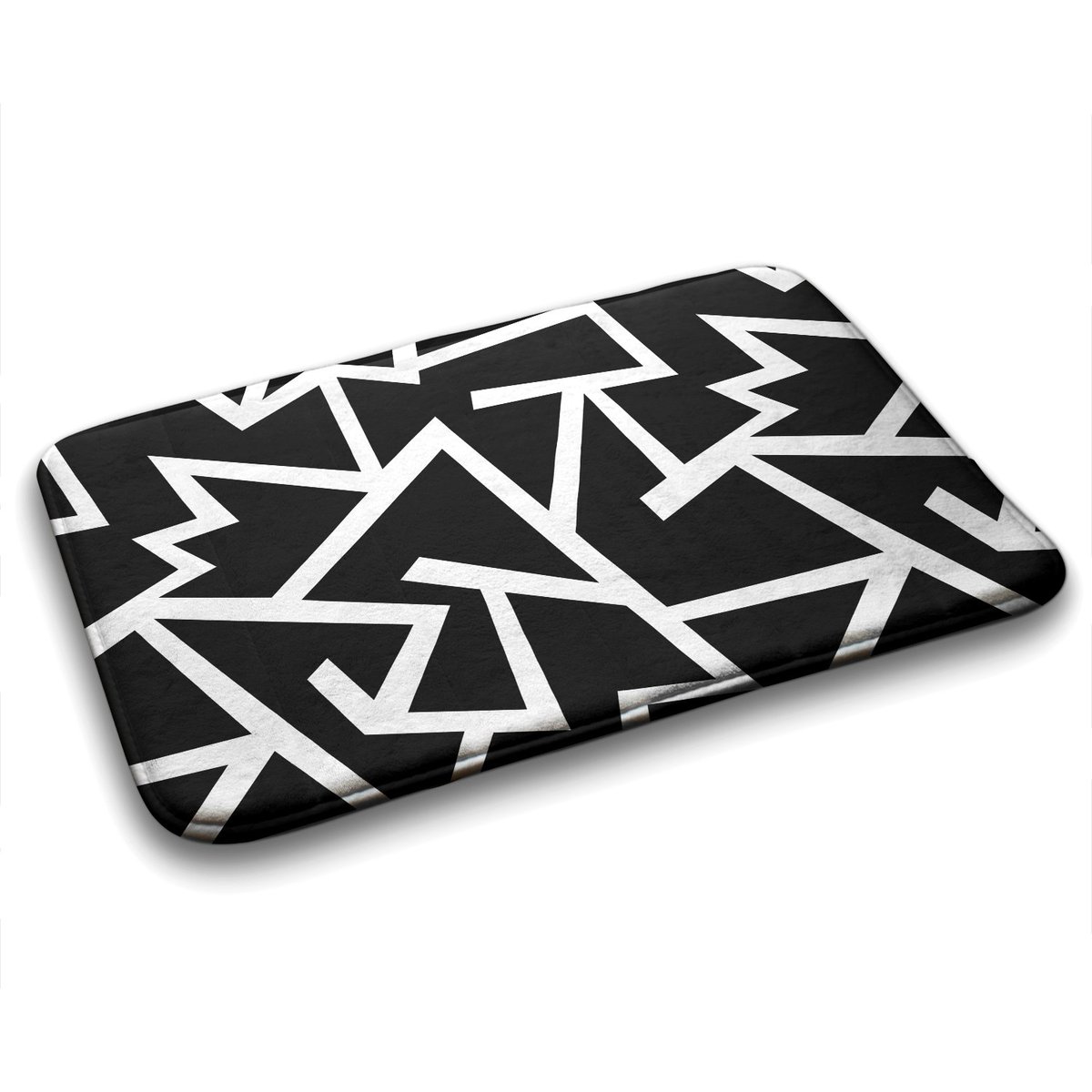 Pluszowy Dywanik do Łazienki 75x45 cm - Linie Geometryczne